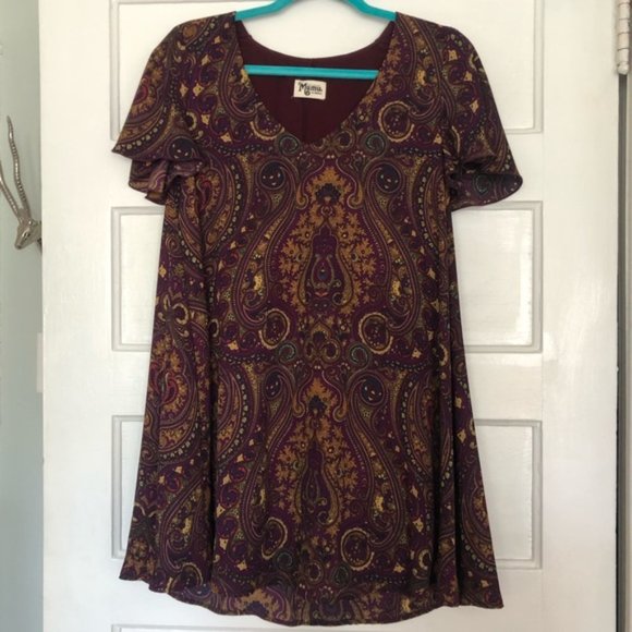 167 Show Me Your Mumu Purple Paisely Dress - Picture 2 of 4